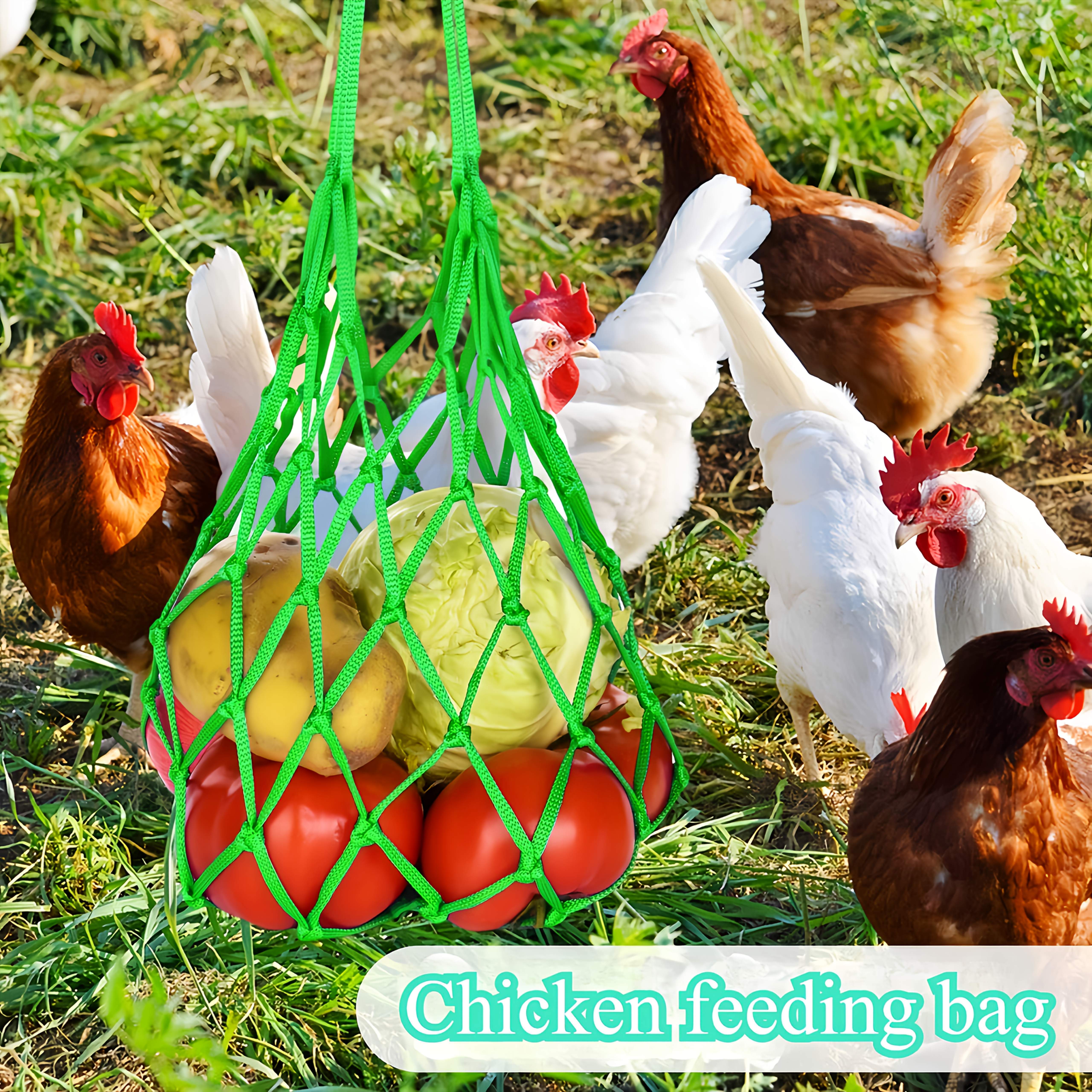 Mesh Feeder Bag - 2pcs Practical Chicken Feeder Hanging Poultry