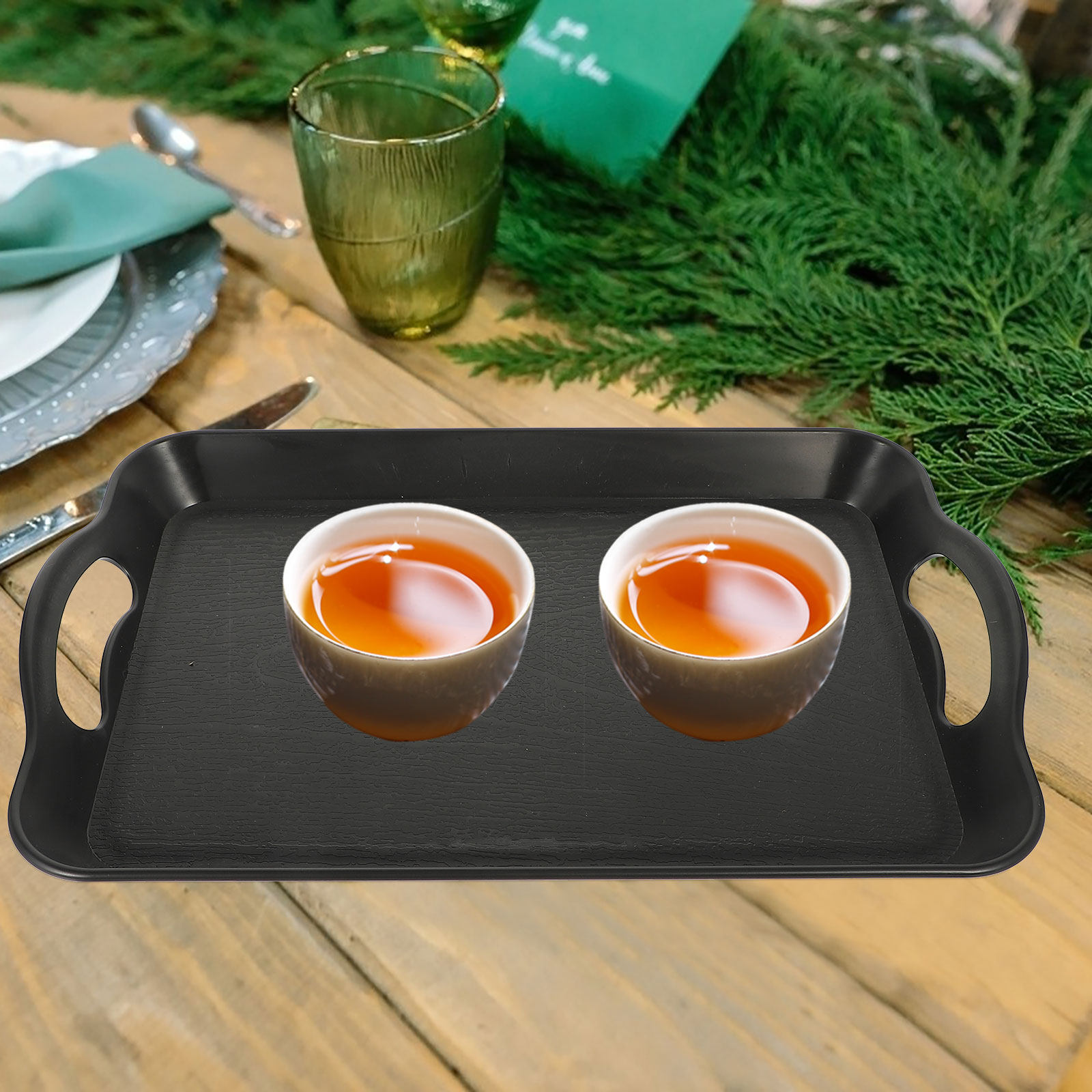 Baby Food Restaurant - Double Handle Serving Tray Rectangular Food