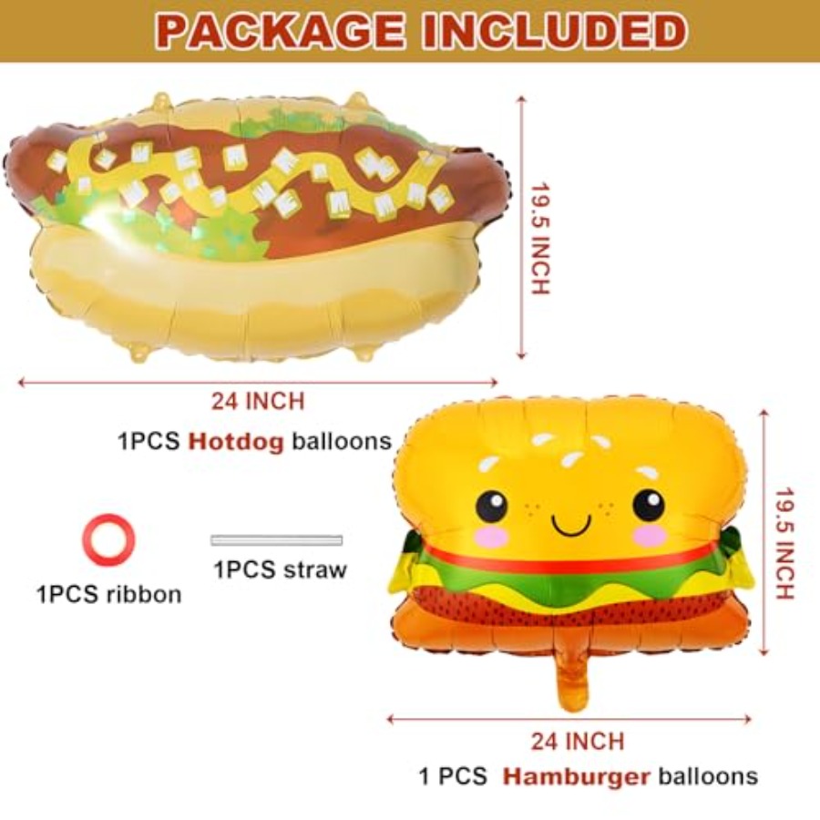BBQ Party Balloons, 5Pcs Food  - огляд і ціна Baby Food Dogs