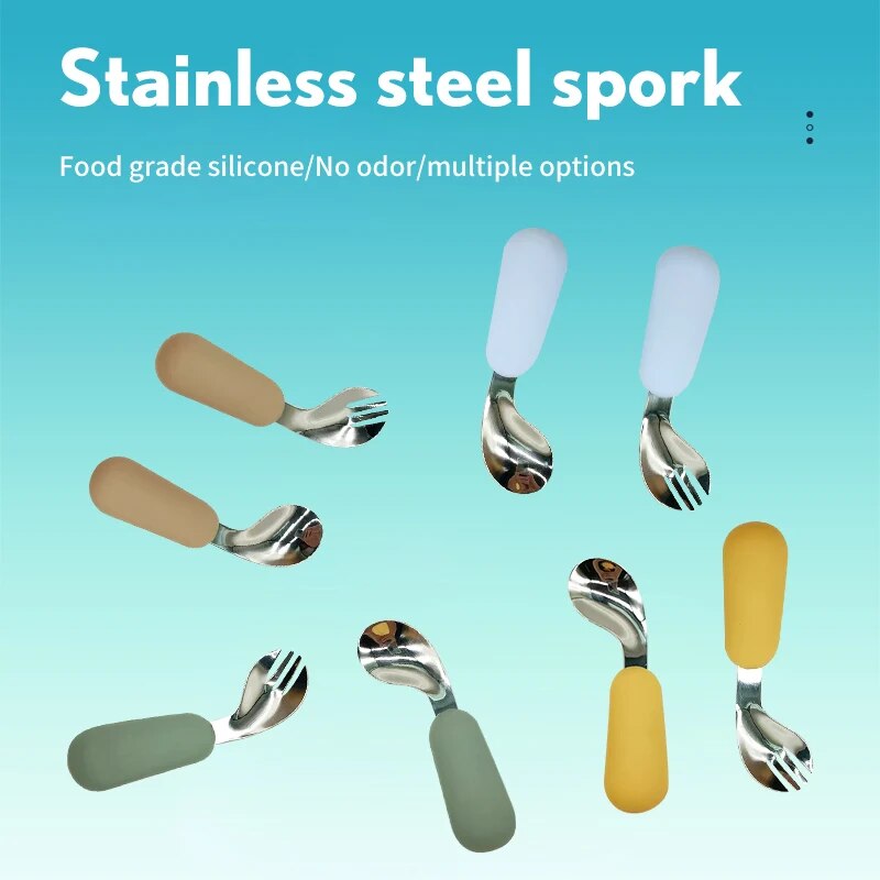 Baby Spoon Fork Set 316 Stainl - огляд і ціна Baby Food Utensil