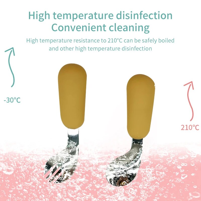 Baby Spoon Fork Set 316 Stainl - огляд і ціна Baby Food Utensil