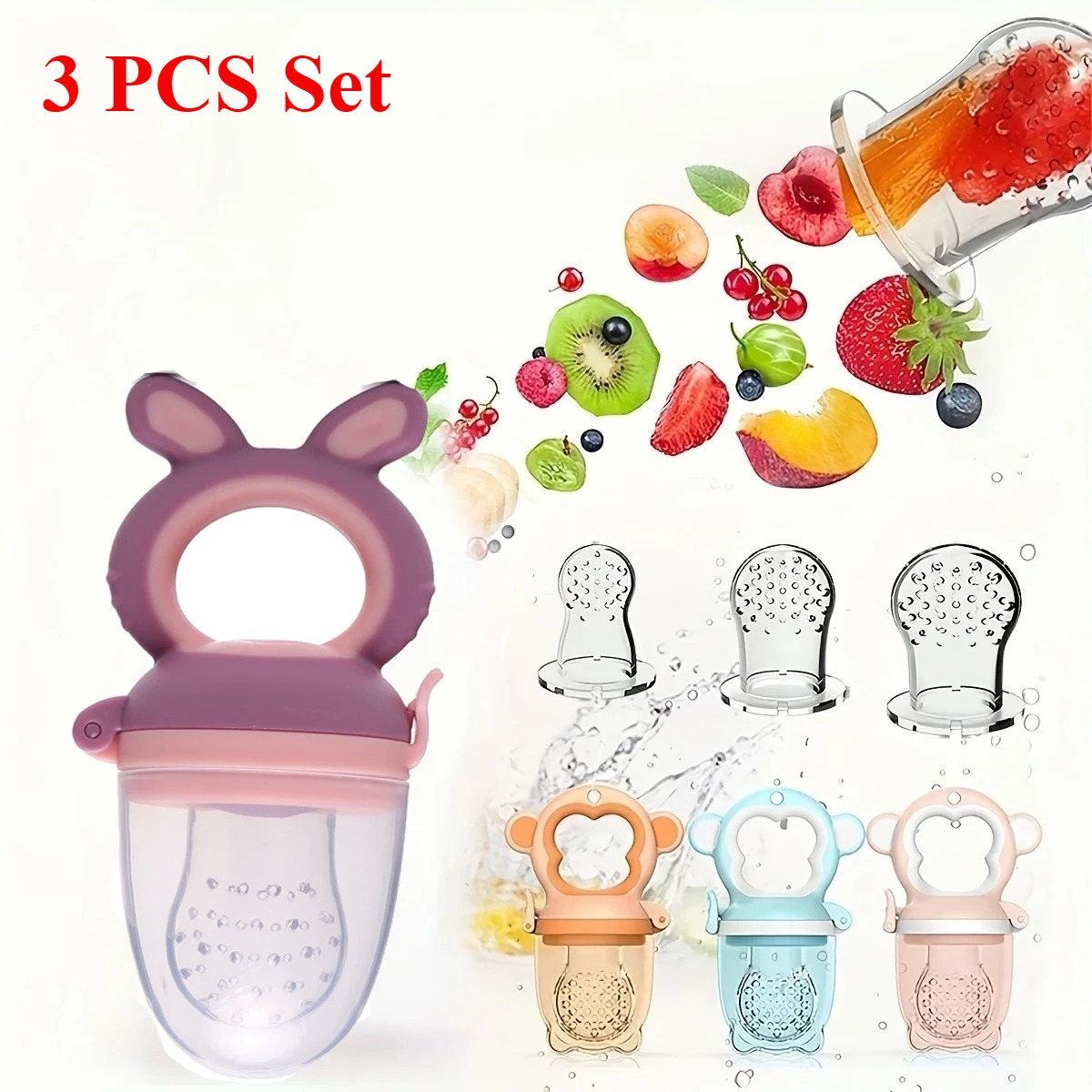 3pcs/set Rabbit-Shape Baby Fru - огляд і ціна Mesh Feeder Bag