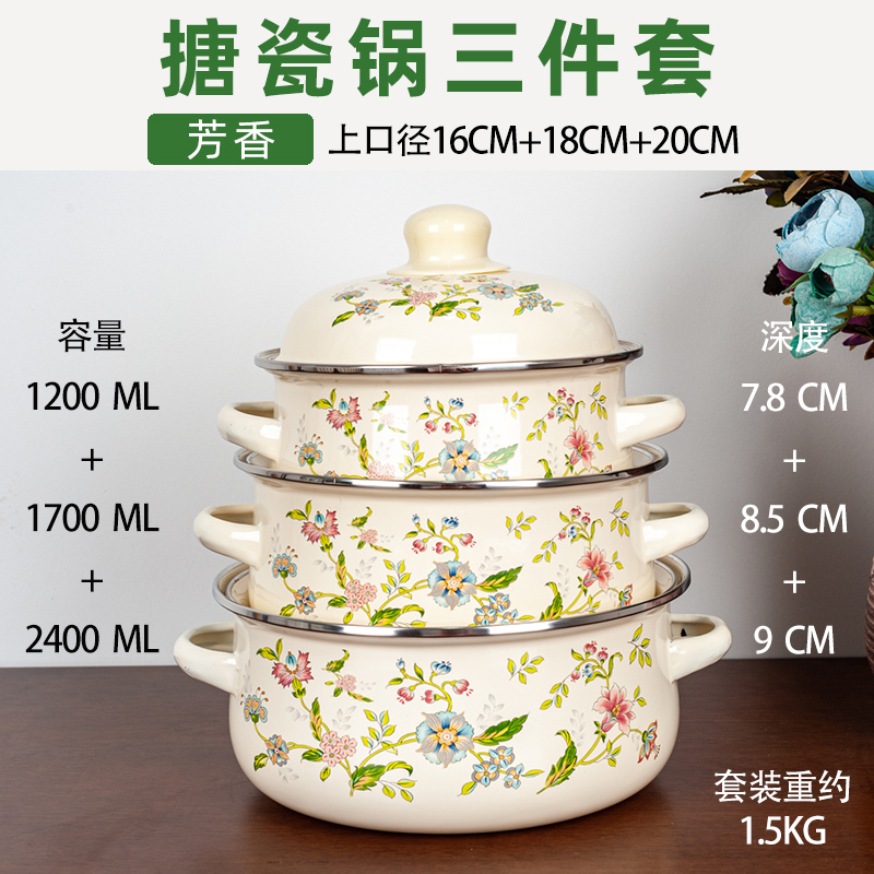 3-piece Set Enameled Soup Pot  - огляд і ціна Baby Food Home
