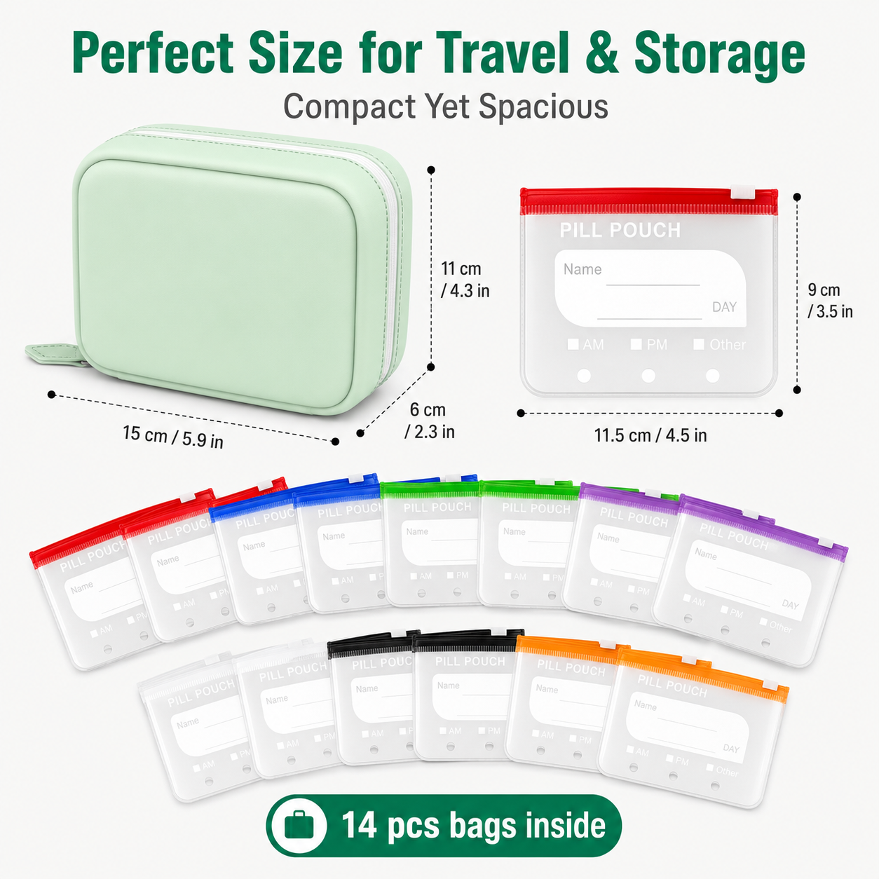 Travel Pill Organizer with 14  - огляд і ціна Food Pouch Reusable