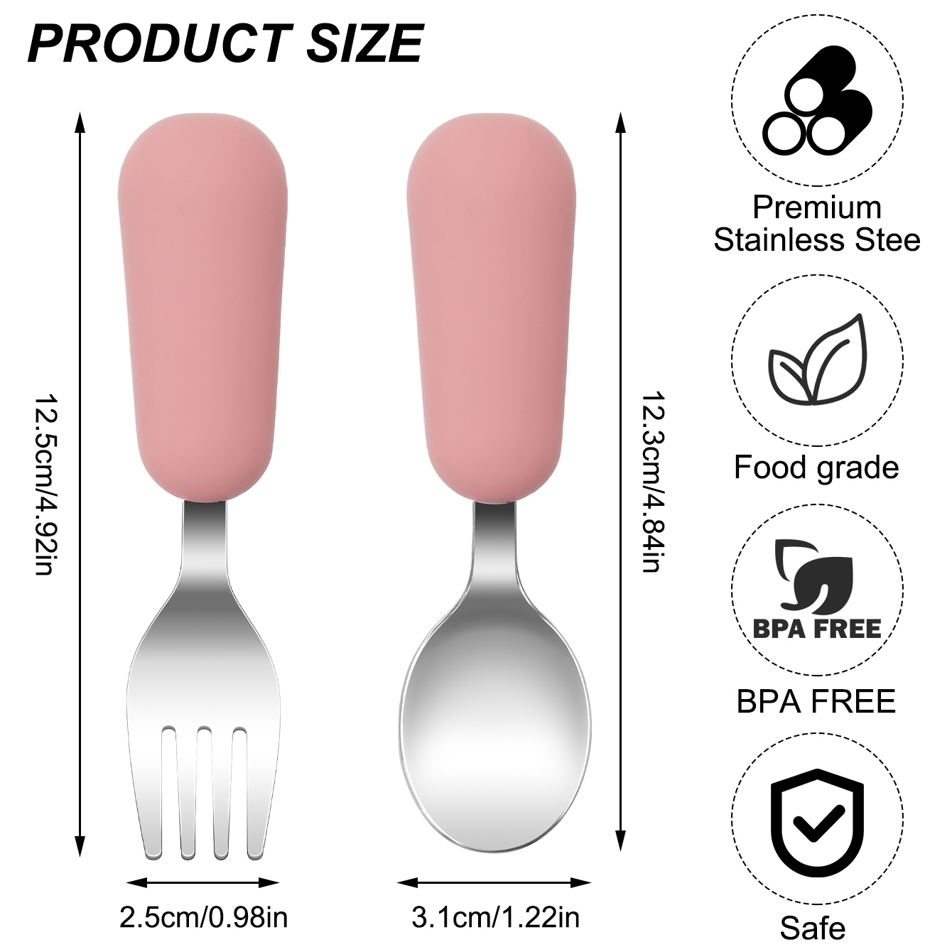 Color Kids 2PCS Stainless Stee - огляд і ціна Baby Food Utensil