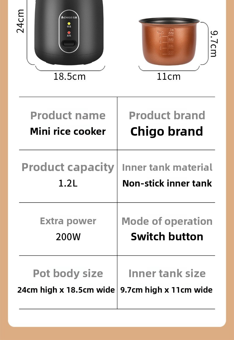 1.2L Mini Rice Cooker, Dormito - огляд і ціна Baby Rice Food