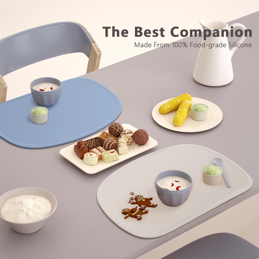 Set of 3 Silicone Placemats wi - огляд і ціна Baby Food Eating