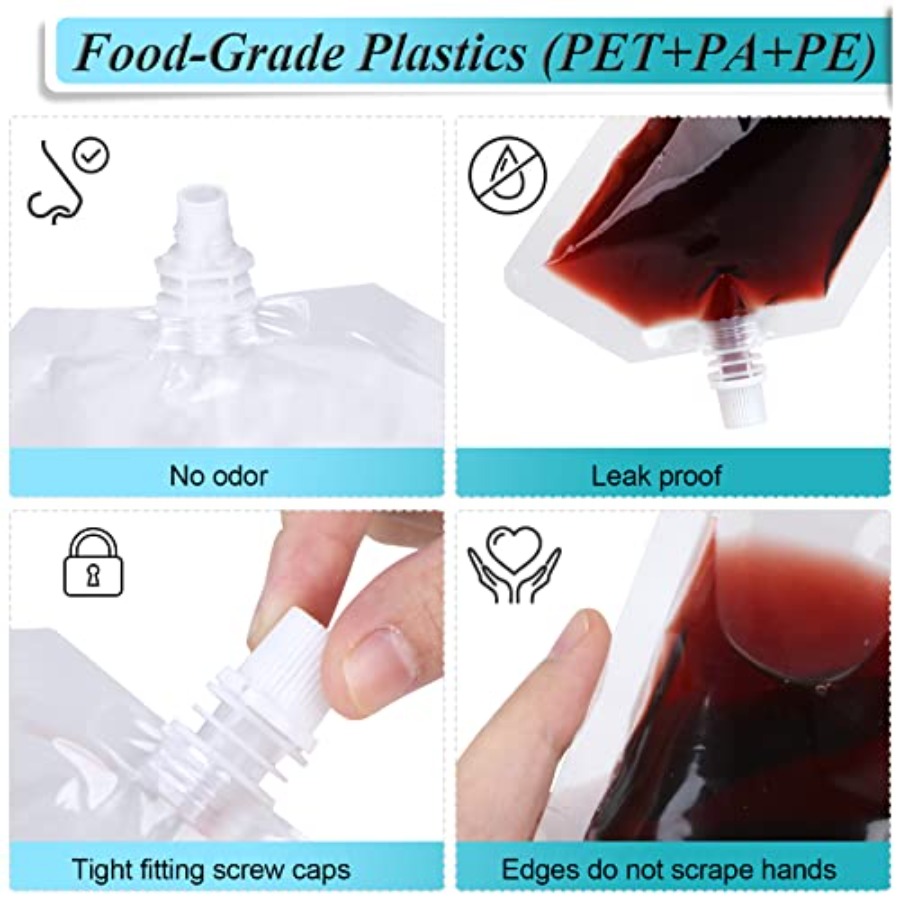24 Pcs Plastic Flasks, 8 Oz Co - огляд і ціна Food Pouch Reusable
