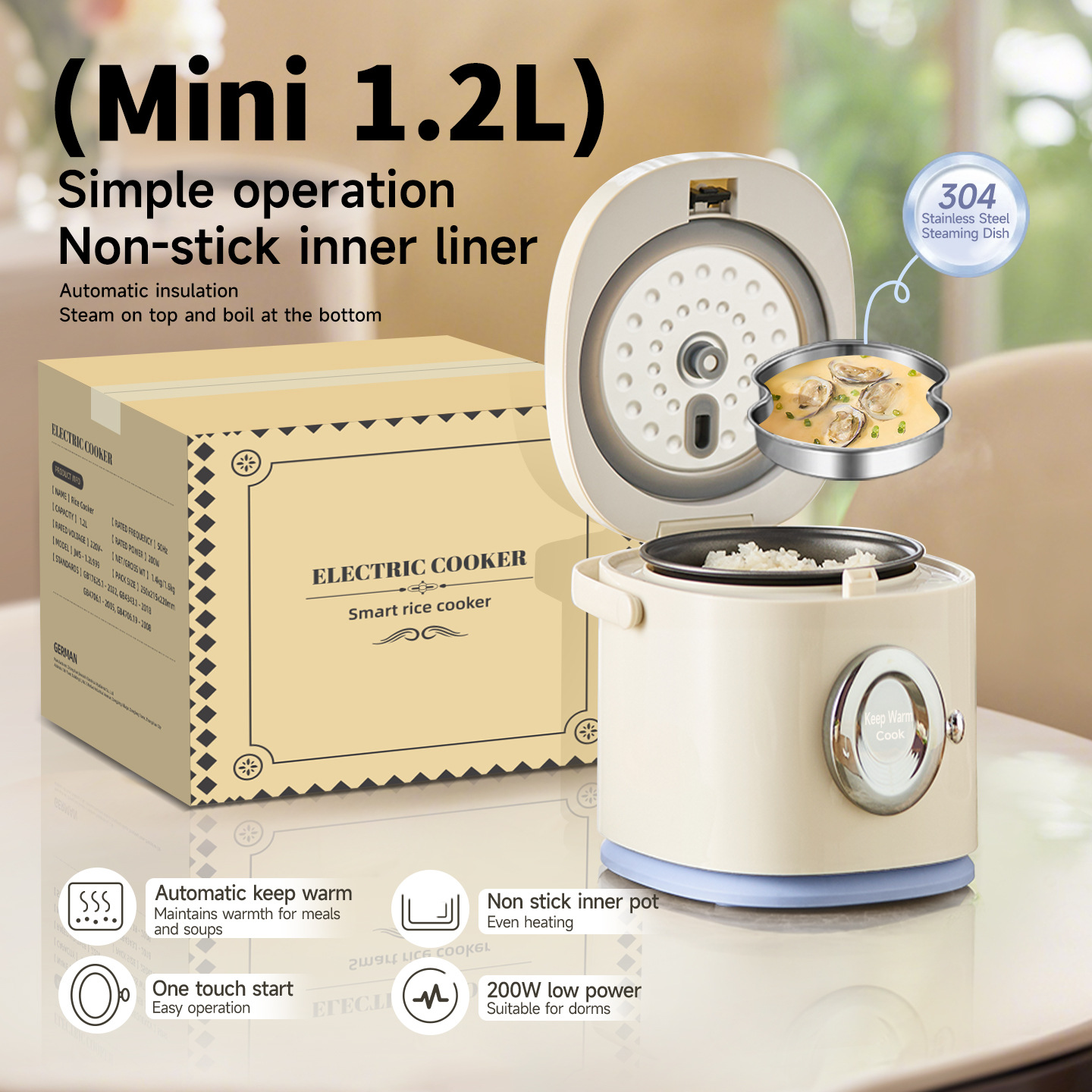 Electric Rice Cooker 1.2L Mini - огляд і ціна Baby Rice Food