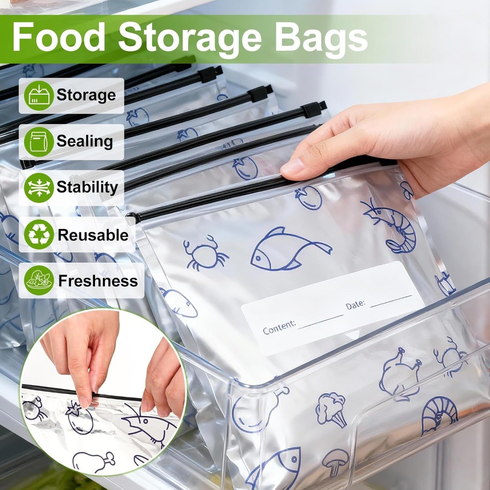30 Pcs Reusable Mylar Bags for - огляд і ціна Food Pouch Reusable