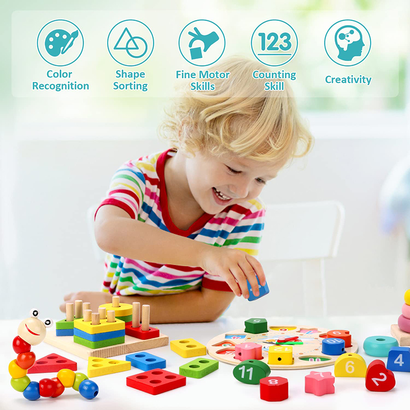 5-6pcs/set Montessori Wooden T - огляд і ціна Baby Food Game