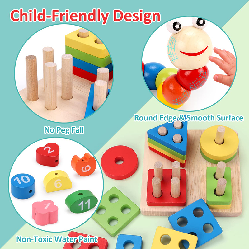 5-6pcs/set Montessori Wooden T - огляд і ціна Baby Food Game