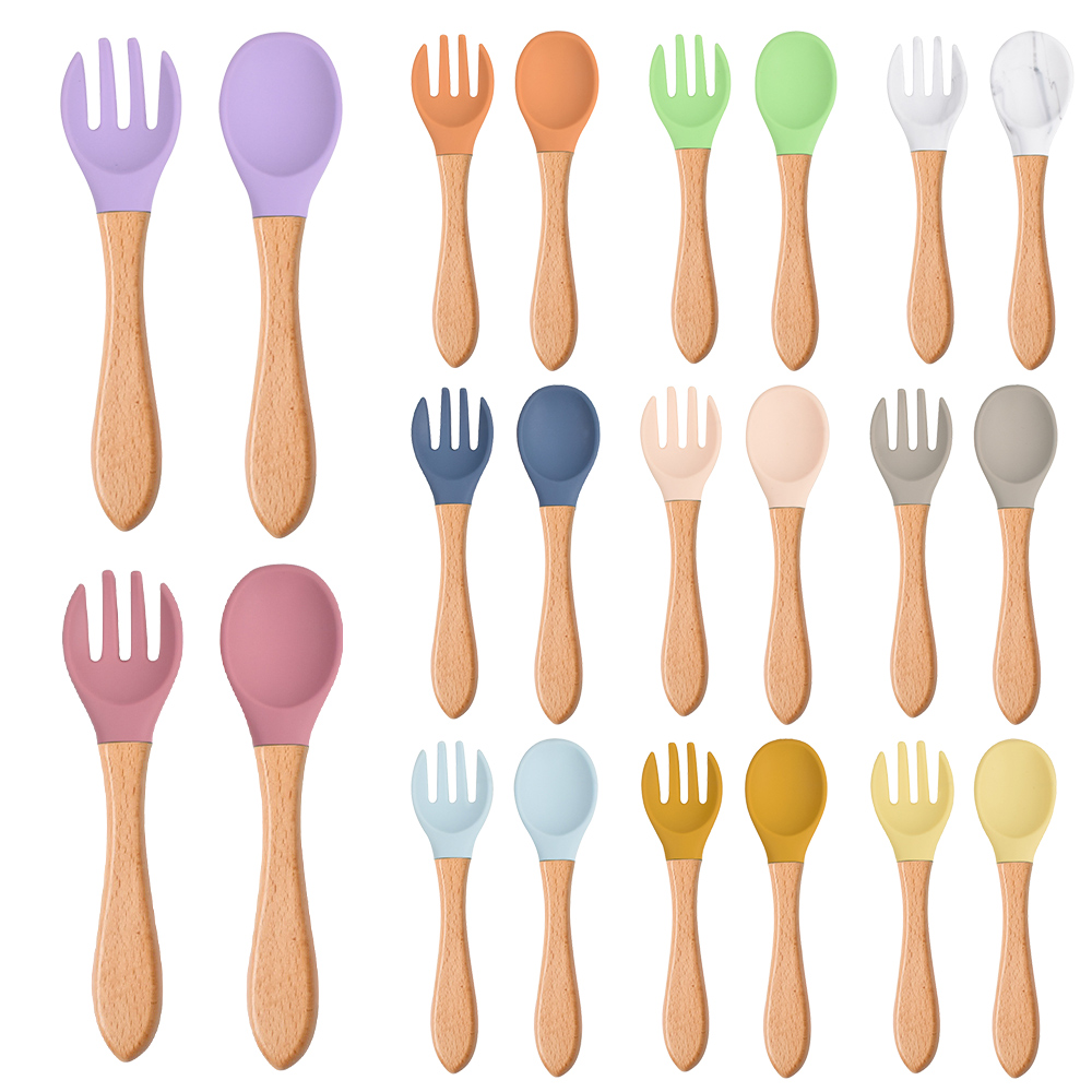 2Pcs/Set Baby Silicone Spoon F - огляд і ціна Baby Food Utensil