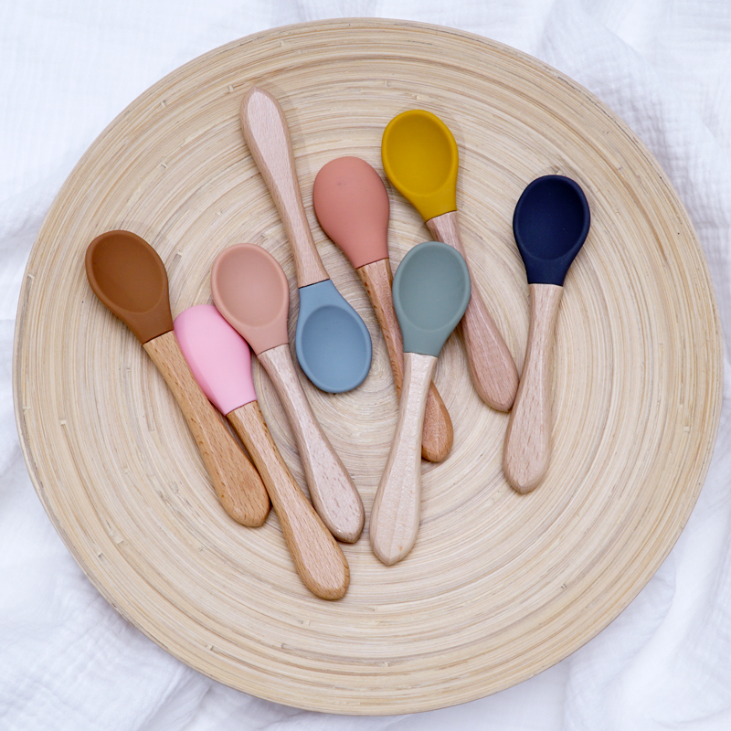 Feeding Wooden Handle Silicone - огляд і ціна Baby Food Eating