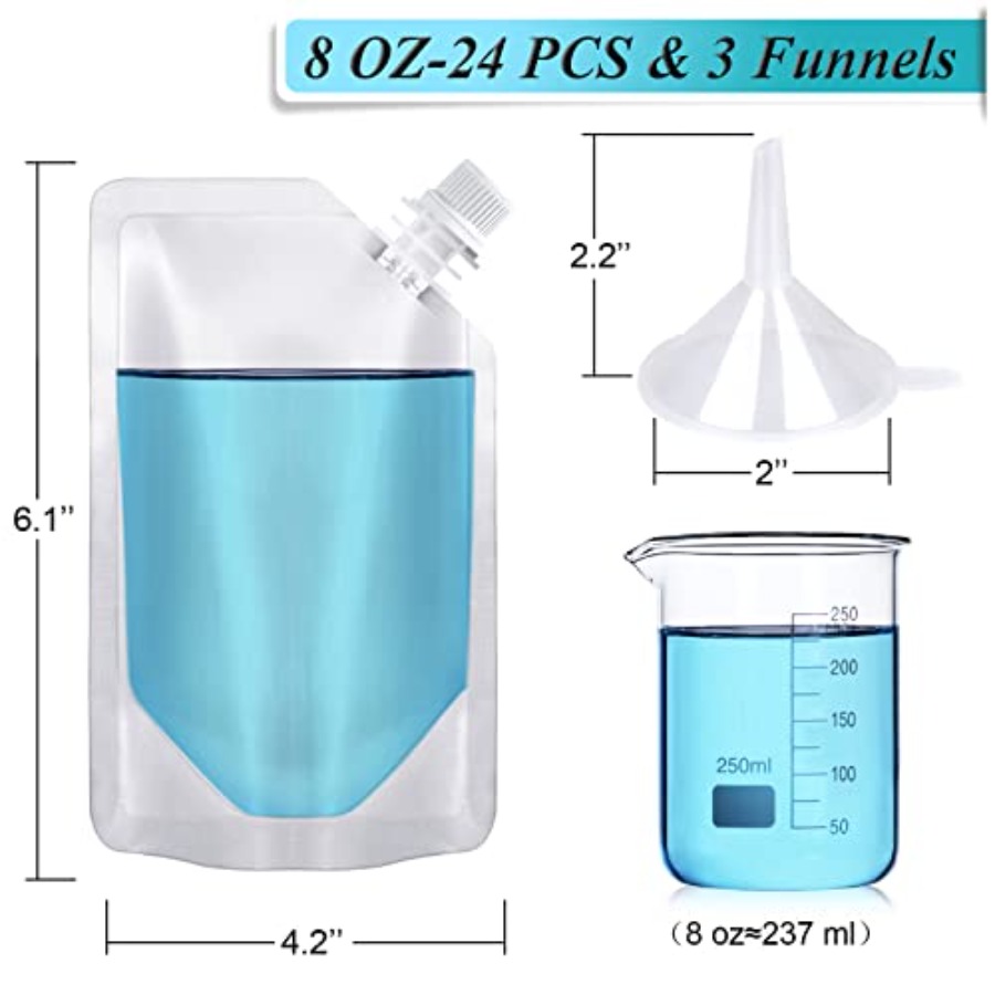 24 Pcs Plastic Flasks, 8 Oz Co - огляд і ціна Food Pouch Reusable